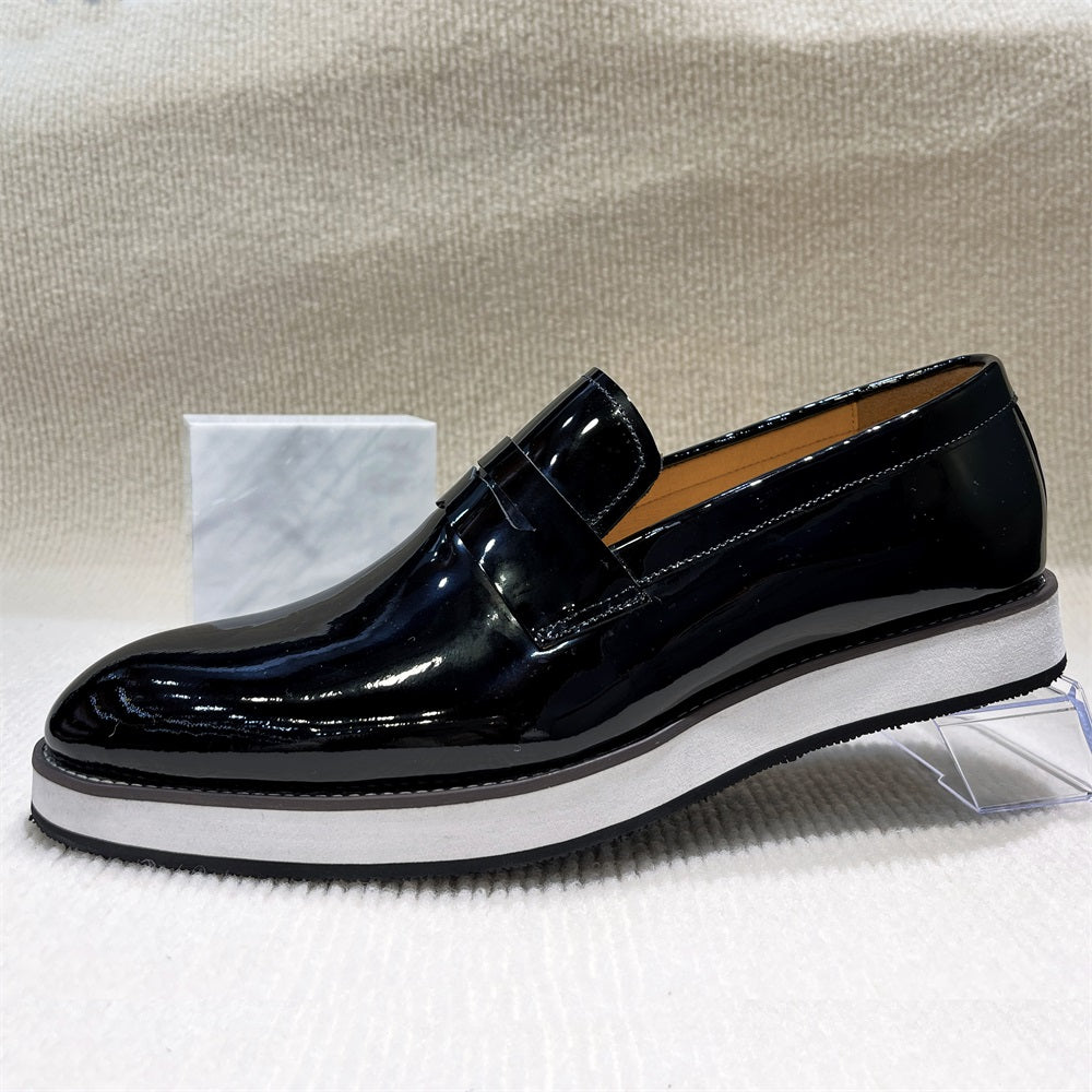 Slip-On Business Leather Loafers Men Shoes Black Loafers - Tophatter Daily Deals