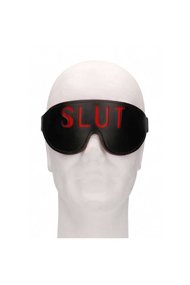 Ouch by Shots Toys - SLUT Blindfold - Black/Red BDSM - Tophatter Daily Deals