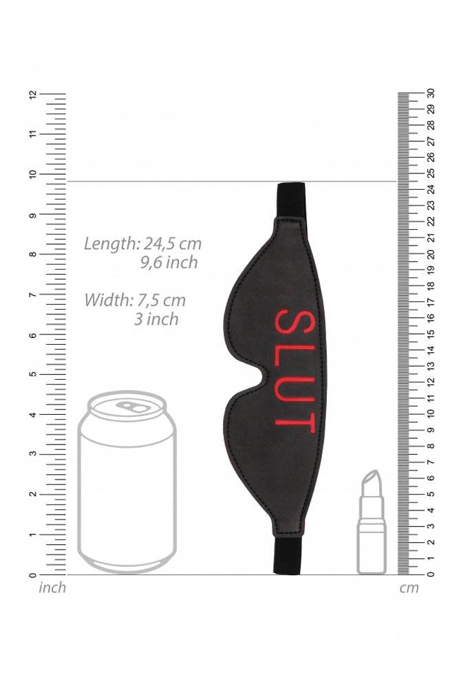 Ouch by Shots Toys - SLUT Blindfold - Black/Red BDSM - Tophatter Daily Deals