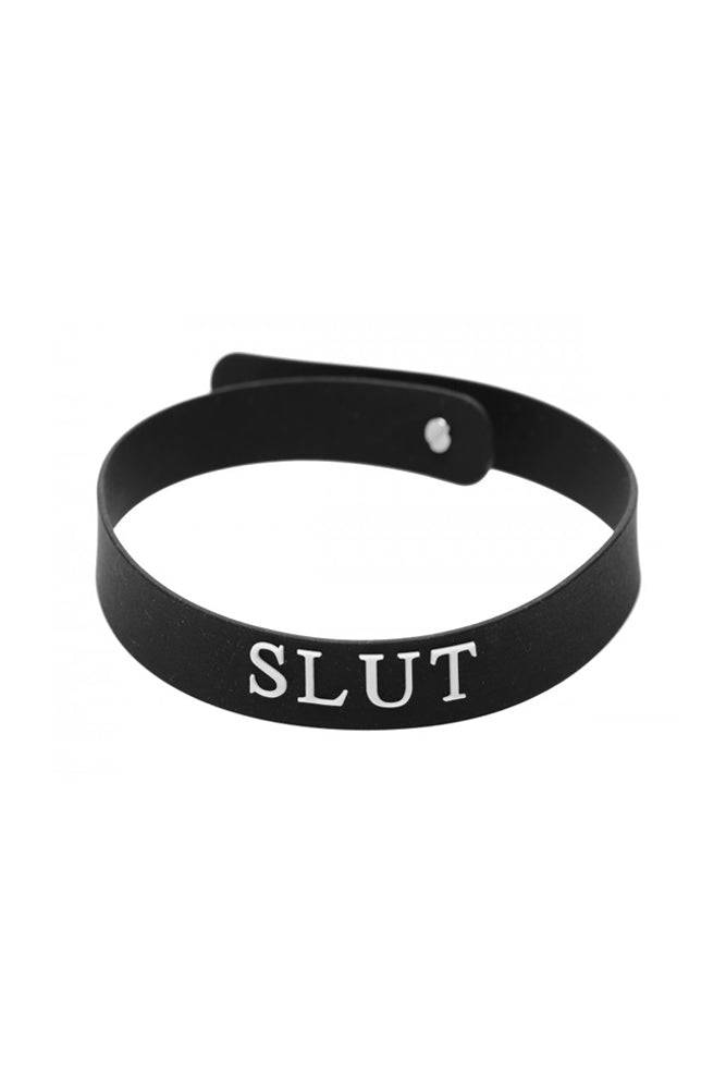XR Brands - Master Series - SLUT Silicone Collar - Black BDSM - Tophatter Daily Deals