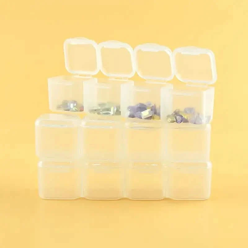 Small 28 Grids Diamond Box Clear Plastic Jewelry Craft Storage Container Storage & Organization - Tophatter Daily Deals