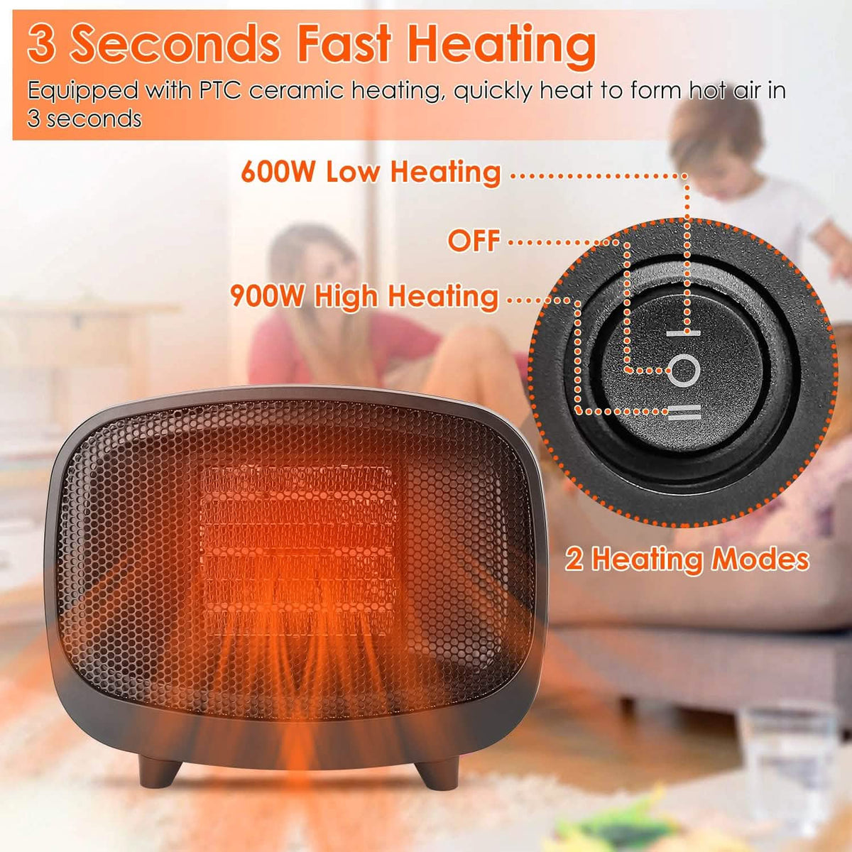 Small Portable Electric Space Heater Household Appliances - Tophatter Daily Deals
