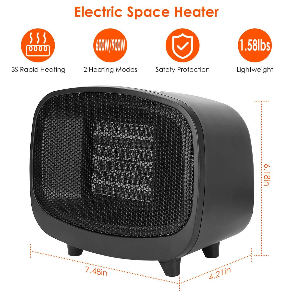 Small Portable Electric Space Heater Household Appliances - Tophatter Daily Deals