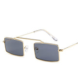 Small Square Sunglasses Vintage Shades Black Red Metal Frame Sunglasses - Tophatter Daily Deals