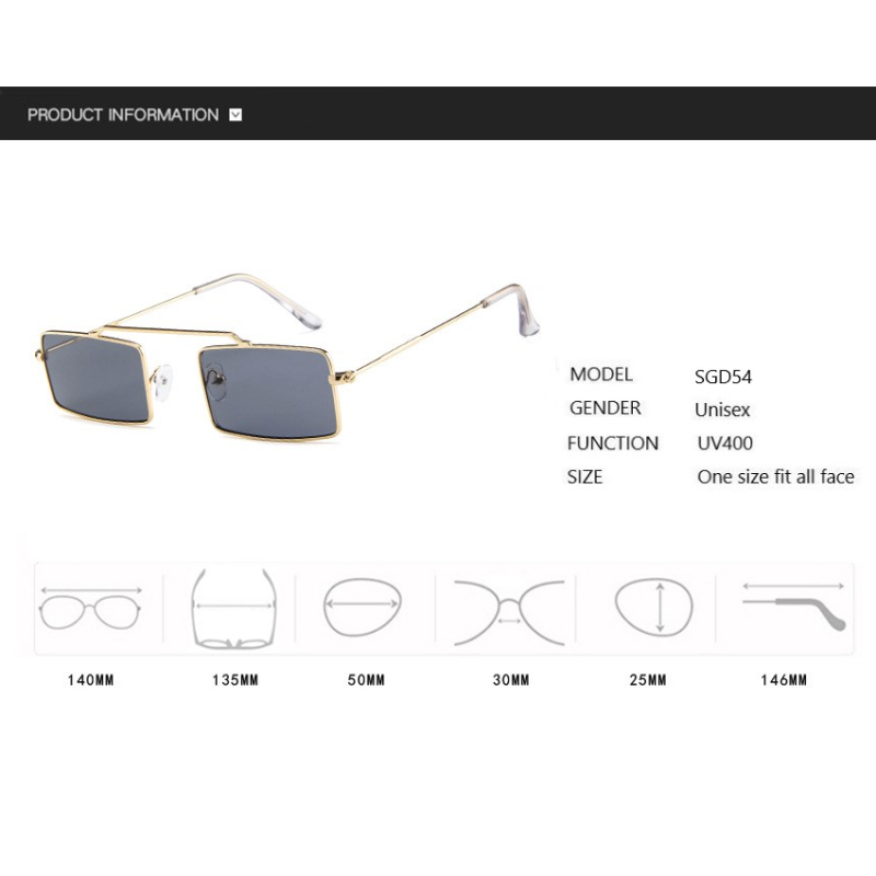 Small Square Sunglasses Vintage Shades Black Red Metal Frame Sunglasses - Tophatter Daily Deals