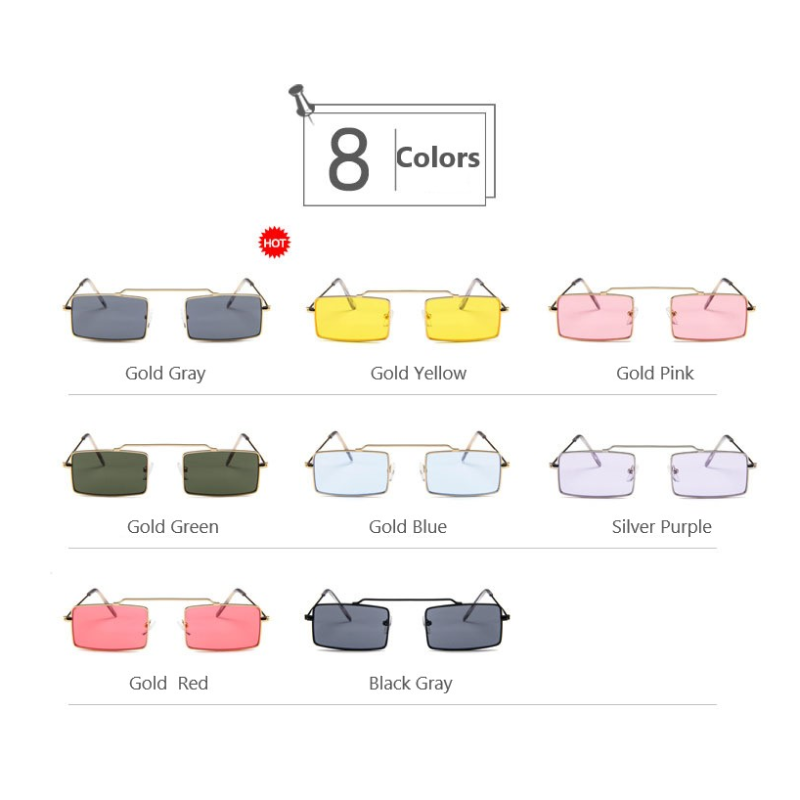 Small Square Sunglasses Vintage Shades Black Red Metal Frame Sunglasses - Tophatter Daily Deals