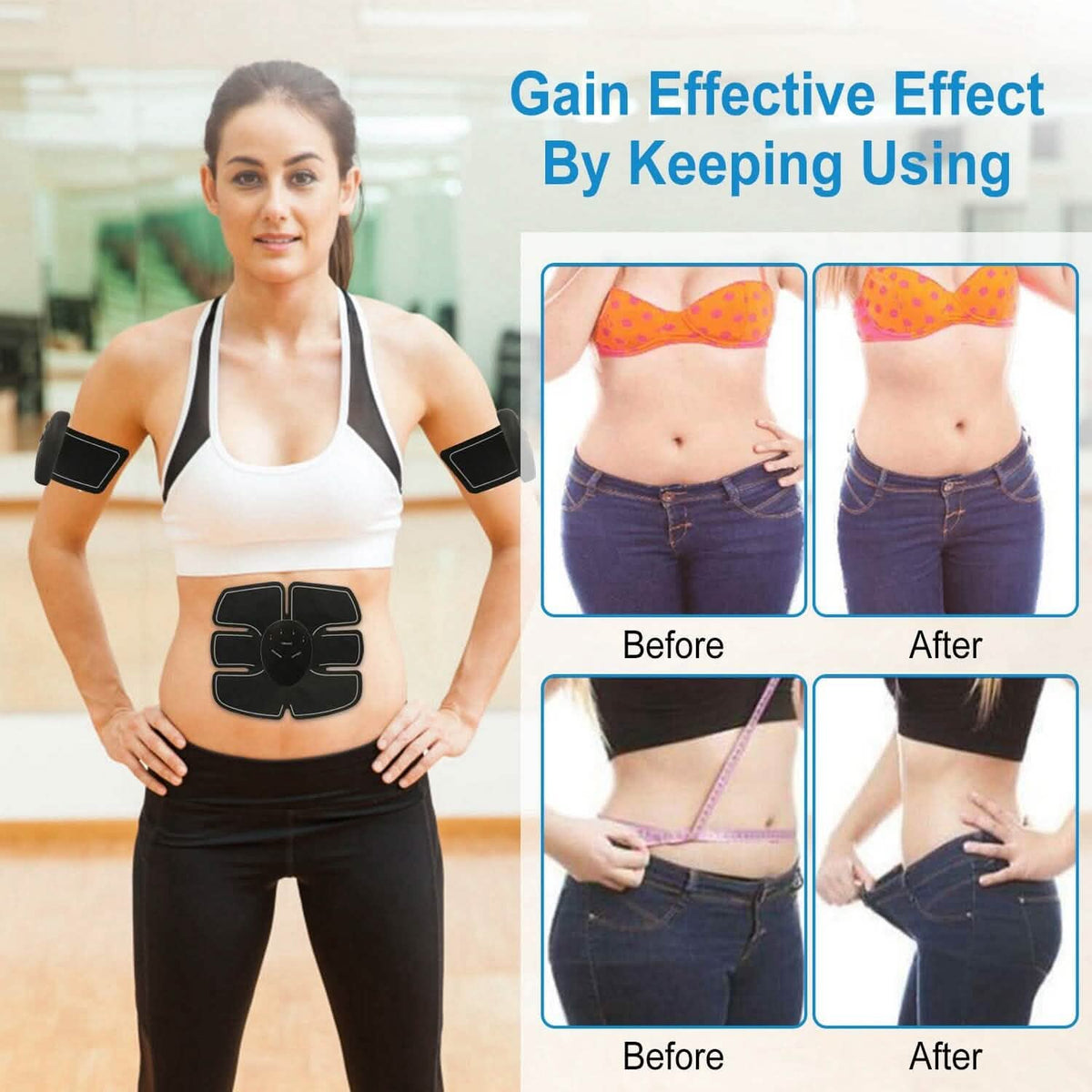 Smart Abs Stimulator Muscle Toning Belt Trainer Fitness & Exercise - Tophatter Daily Deals