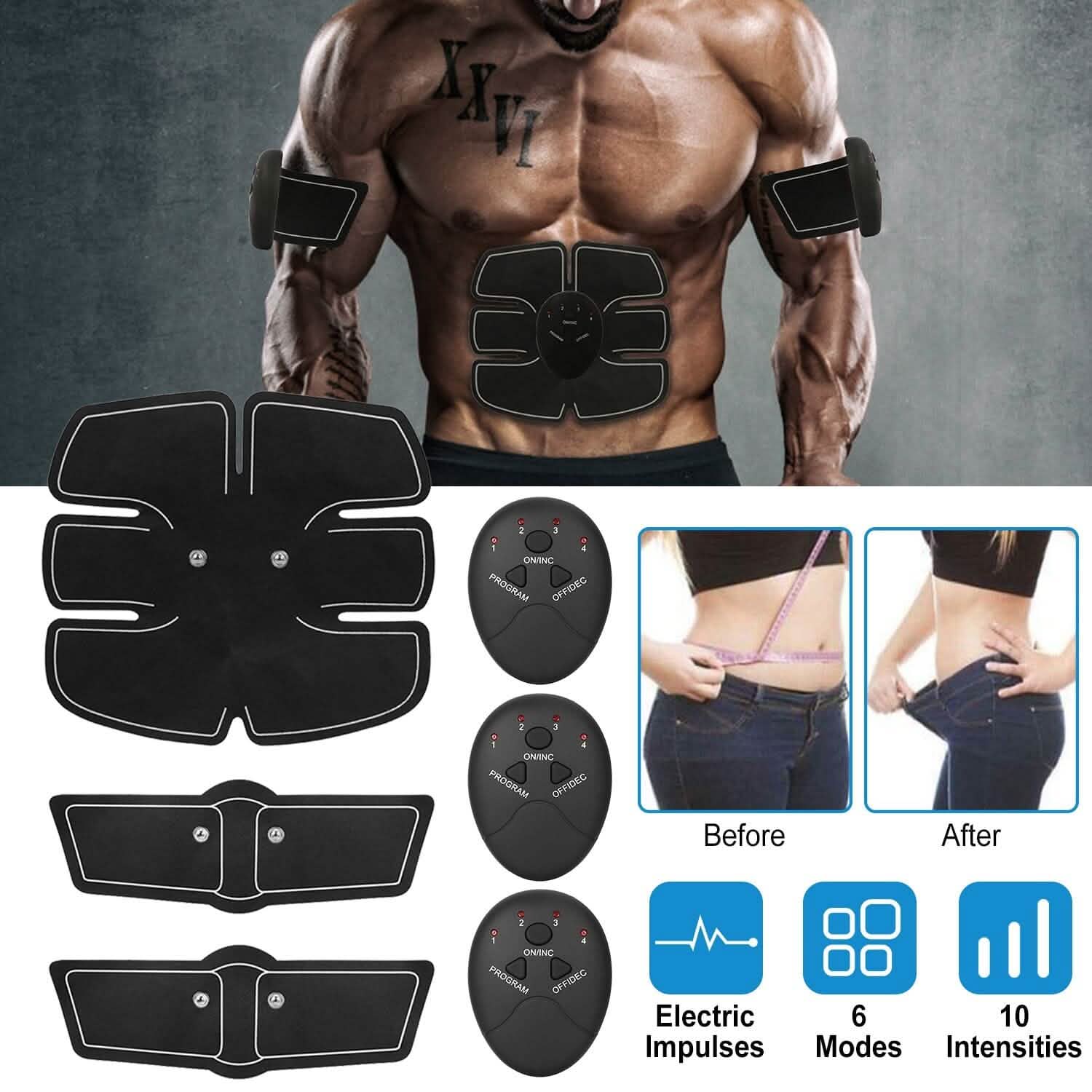 Smart Abs Stimulator Muscle Toning Belt Trainer Fitness & Exercise - Tophatter Daily Deals