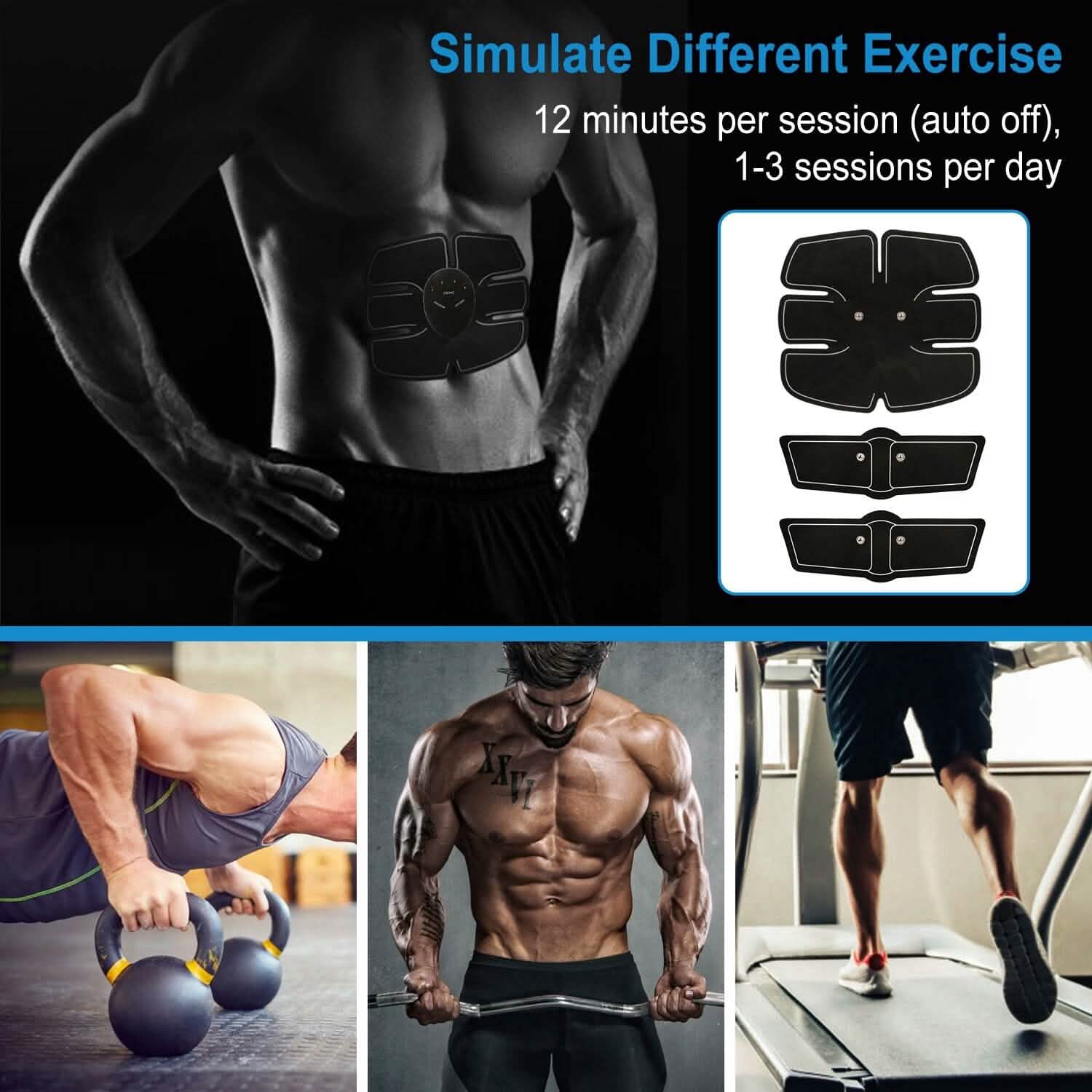 Smart Abs Stimulator Muscle Toning Belt Trainer Fitness & Exercise - Tophatter Daily Deals
