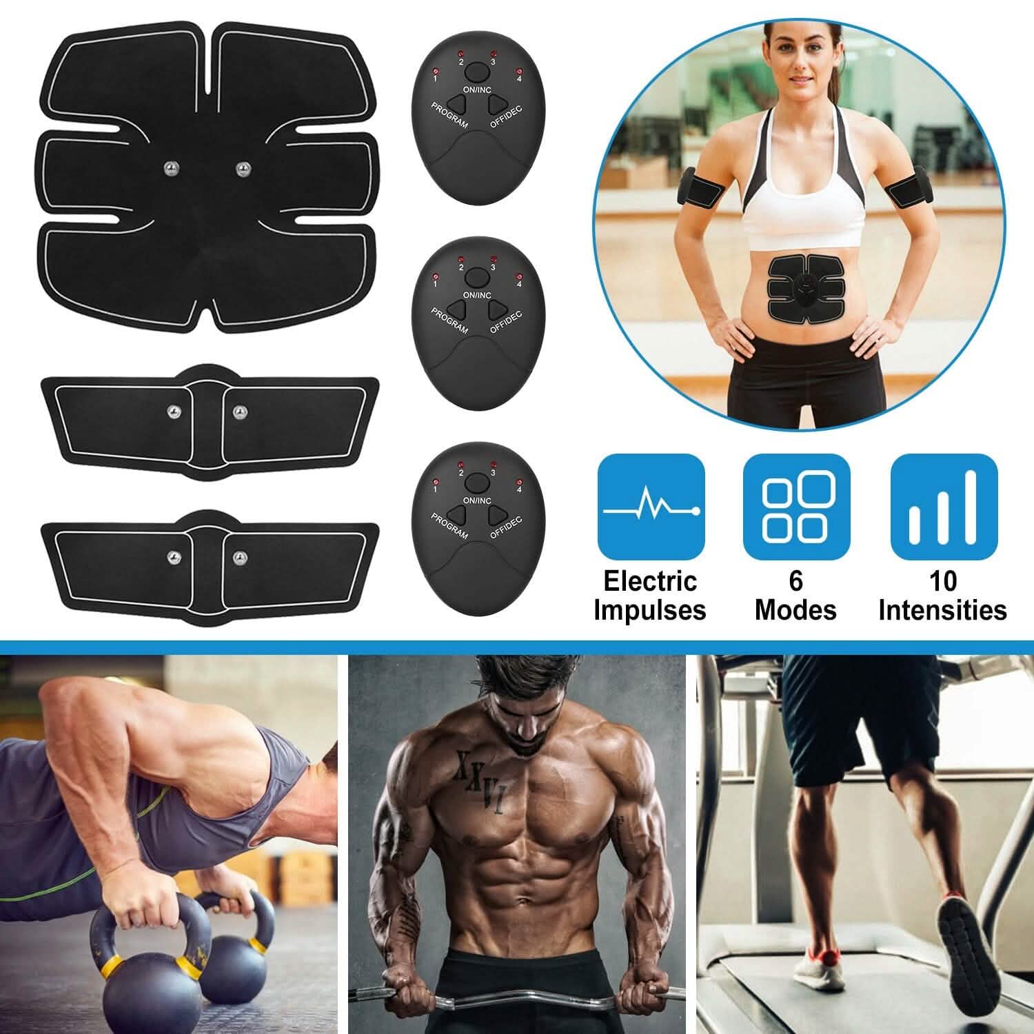 Smart Abs Stimulator Muscle Toning Belt Trainer Fitness & Exercise - Tophatter Daily Deals