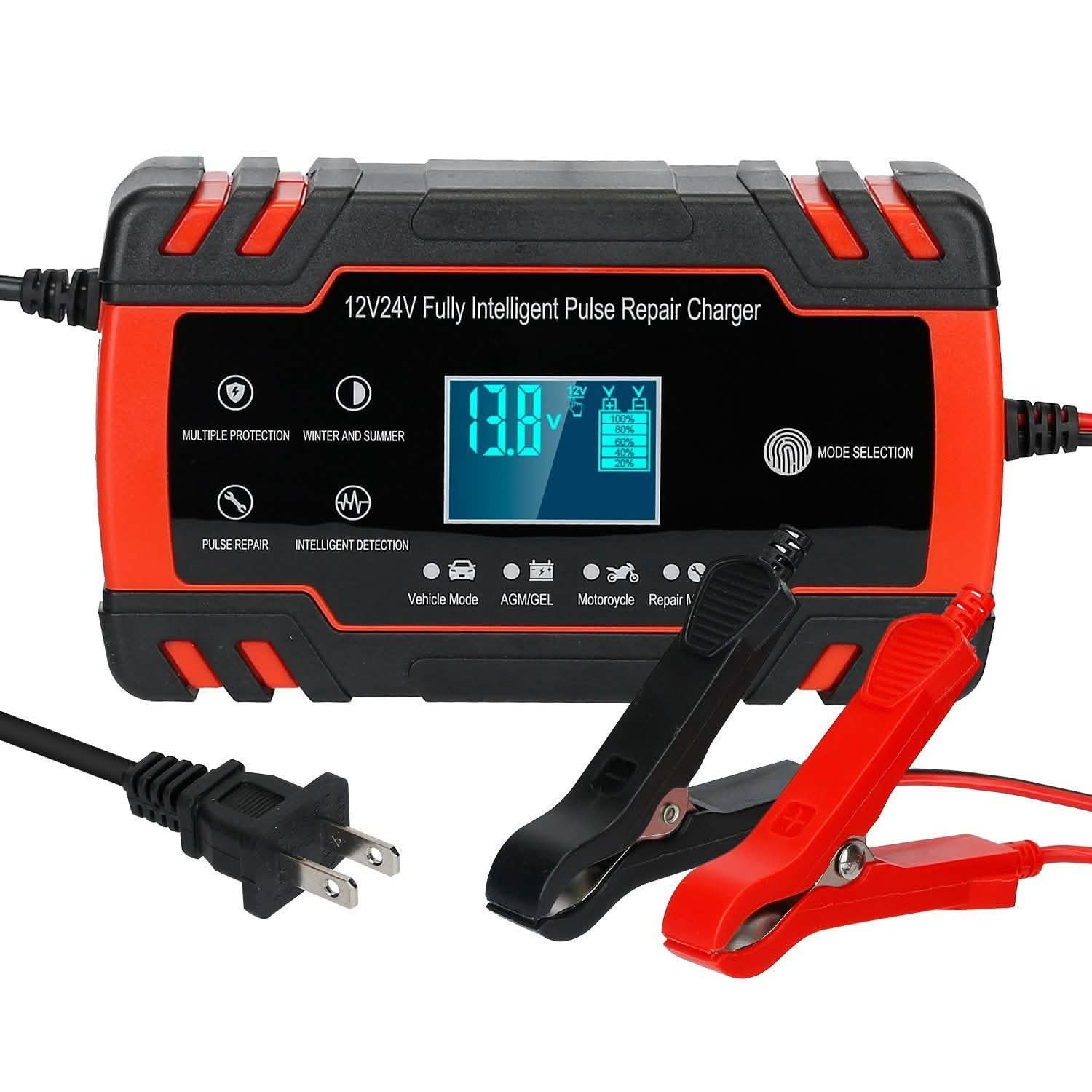 Smart Automatic Battery Charger with LCD Display Automotive - Tophatter Daily Deals