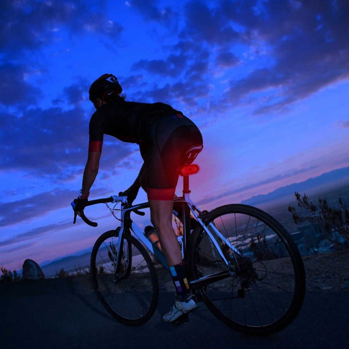 Smart Bike Tail Light USB Rechargeable LED Bicycle Rear Light Outdoor Recreation - Tophatter Daily Deals