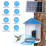 Smart Bird Feeder with Solar Powered Camera 1080P HD AI Identify PIR Pet Supplies - Tophatter Daily Deals
