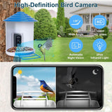 Smart Bird Feeder with Solar Powered Camera 1080P HD AI Identify PIR Pet Supplies - Tophatter Daily Deals