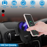 Smart Car Wireless Charger Auto Sensing Phone Holder 10W Qi Fast Charging Air Vent Automotive - Tophatter Daily Deals