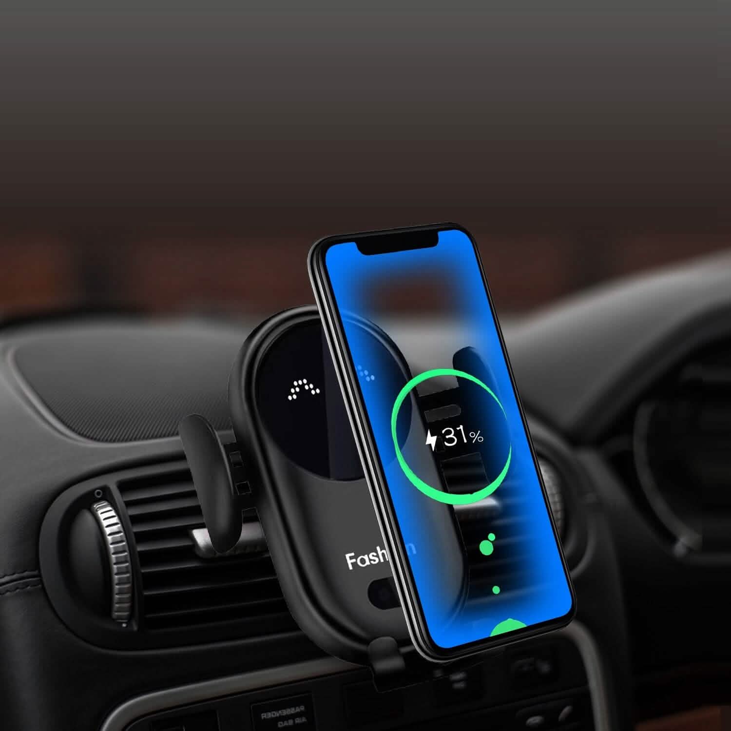 Smart Car Wireless Charger Auto Sensing Phone Holder 10W Qi Fast Charging Air Vent Automotive - Tophatter Daily Deals