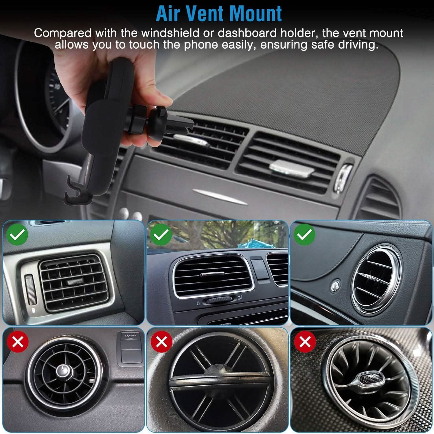 Smart Car Wireless Charger Auto Sensing Phone Holder 10W Qi Fast Charging Air Vent Automotive - Tophatter Daily Deals