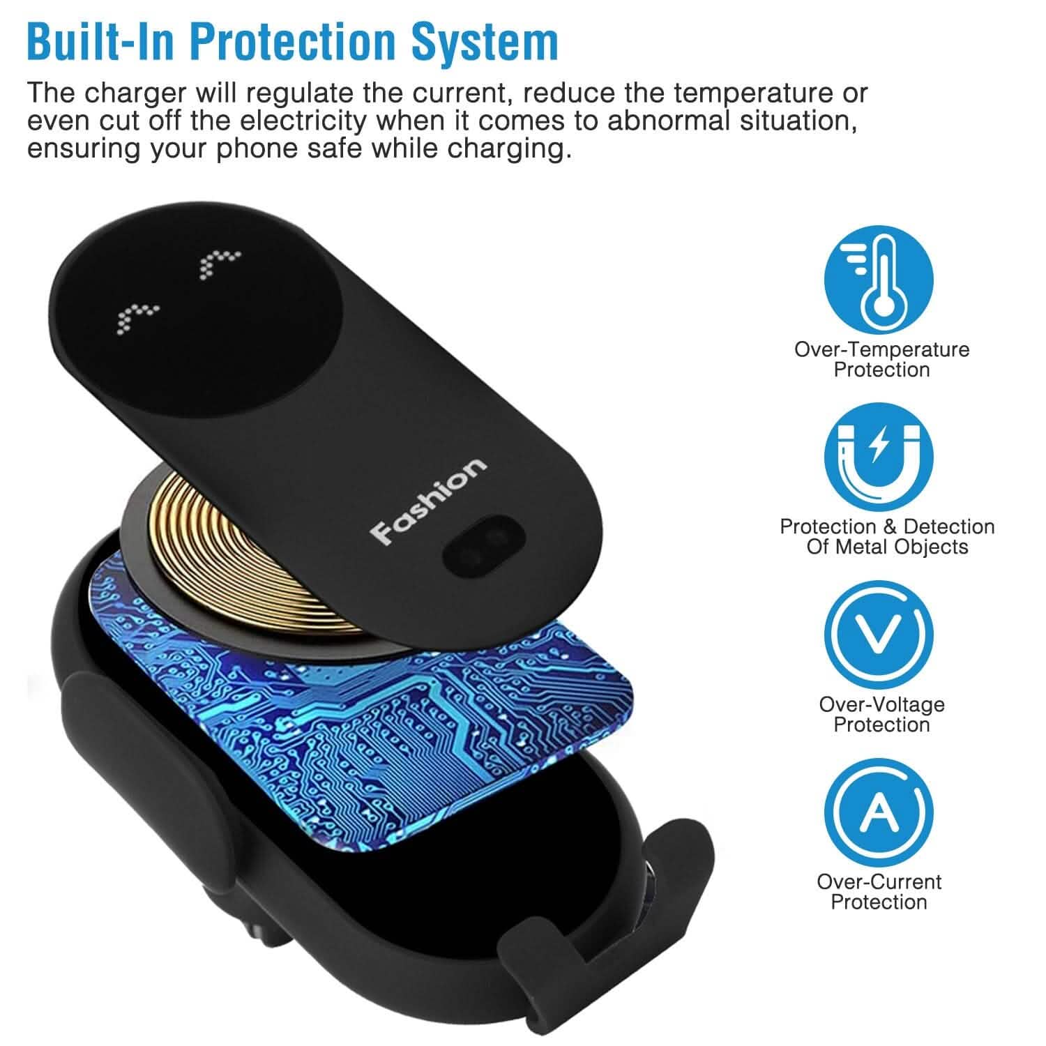 Smart Car Wireless Charger Auto Sensing Phone Holder 10W Qi Fast Charging Air Vent Automotive - Tophatter Daily Deals