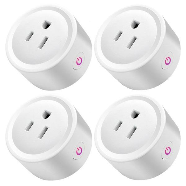 Smart Plug WiFi Socket Power Monitor Timing Function Tuya SmartLife APP Control Works With Alexa Google Assistant 4-Pack WiFi Socket - Tophatter Daily Deals