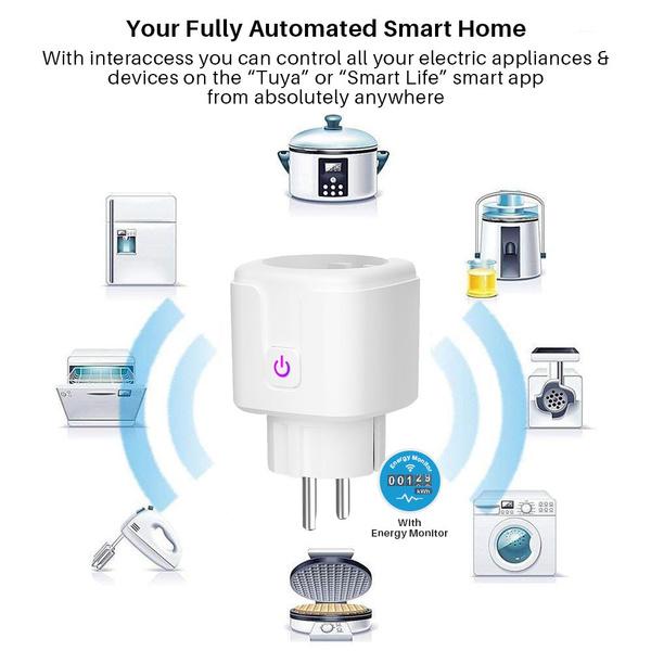 Smart Plug WiFi Socket Power Monitor Timing Function Tuya SmartLife APP Control Works With Alexa Google Assistant WiFi Socket - Tophatter Daily Deals