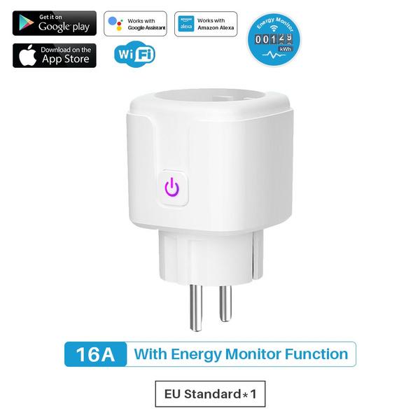 Smart Plug WiFi Socket Power Monitor Timing Function Tuya SmartLife APP Control Works With Alexa Google Assistant WiFi Socket - Tophatter Daily Deals