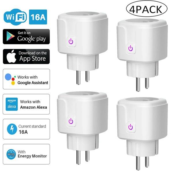 Smart Plug WiFi Socket Power Monitor Timing Function Tuya SmartLife APP Control Works With Alexa Google Assistant WiFi Socket - Tophatter Daily Deals