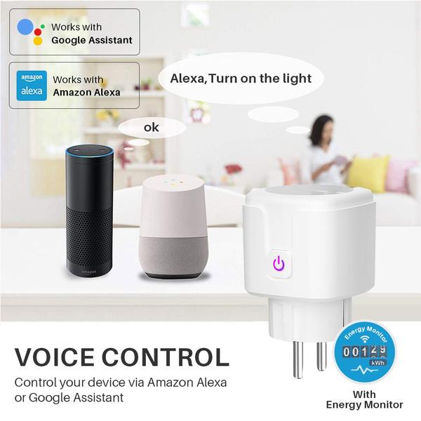 Smart Plug WiFi Socket Power Monitor Timing Function Tuya SmartLife APP Control Works With Alexa Google Assistant WiFi Socket - Tophatter Daily Deals