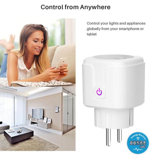 Smart Plug WiFi Socket Power Monitor Timing Function Tuya SmartLife APP Control Works With Alexa Google Assistant WiFi Socket - Tophatter Daily Deals