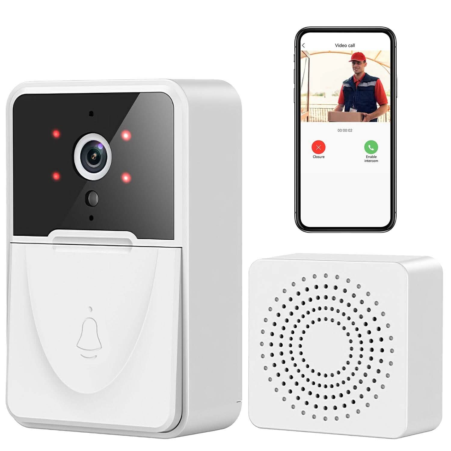 Smart Wireless Wi-Fi Video Security Doorbell Smart Home & Security - Tophatter Daily Deals