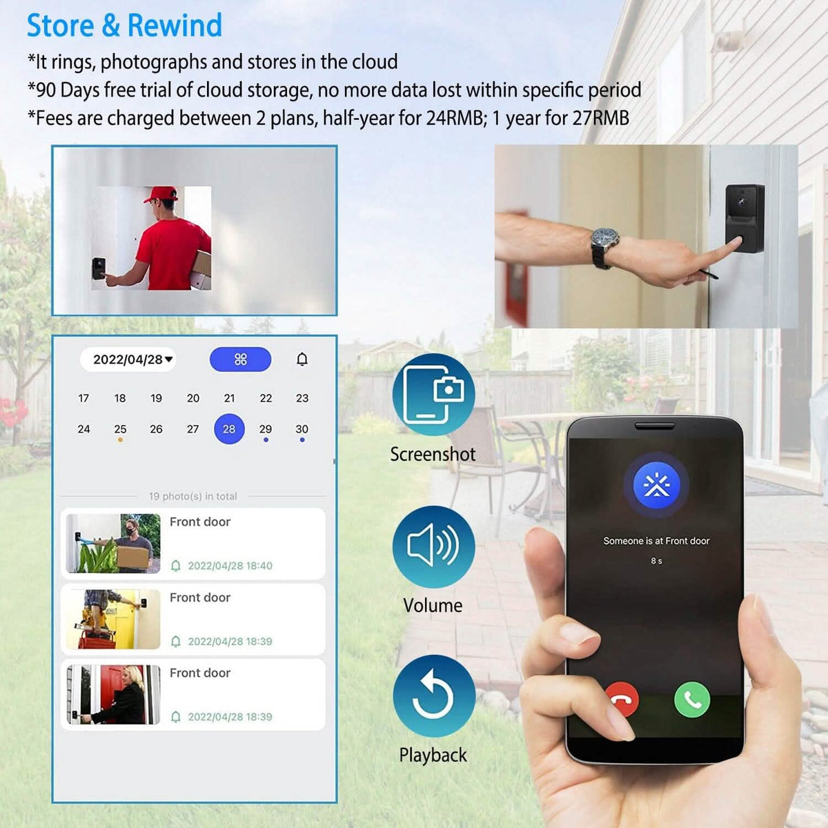 Smart Wireless WiFi Ring Doorbell Smart Home & Security - Tophatter Daily Deals