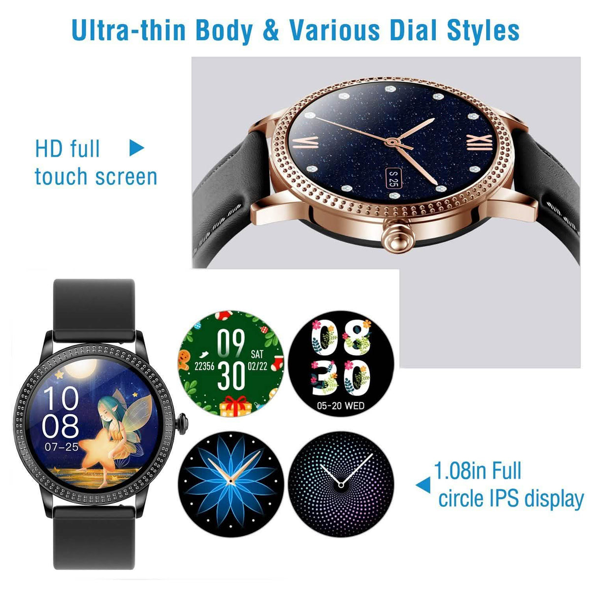 Smartwatch Fitness Tracker 1.08" Touch Screen Fitness & Exercise - Tophatter Daily Deals