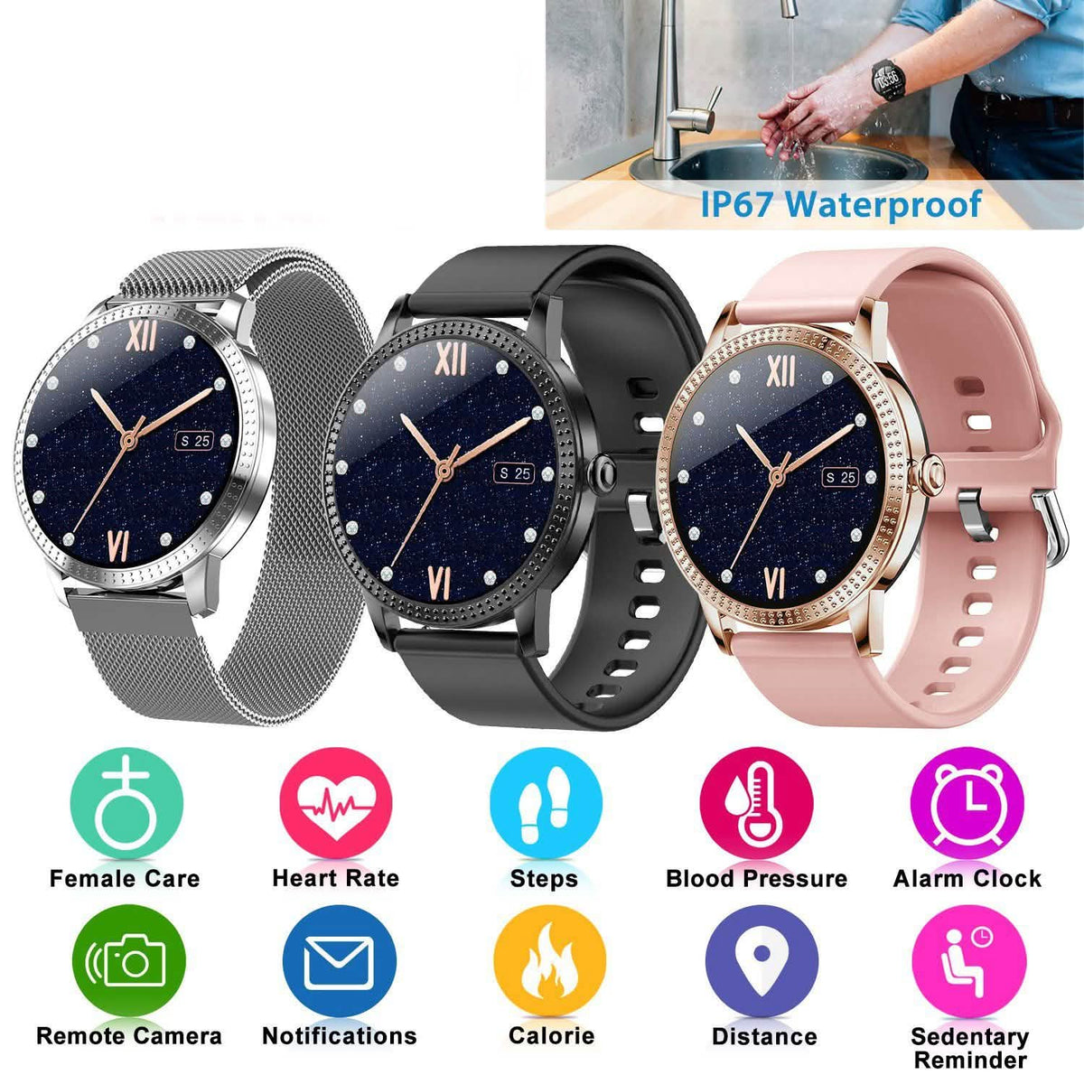 Smartwatch Fitness Tracker 1.08" Touch Screen Fitness & Exercise - Tophatter Daily Deals