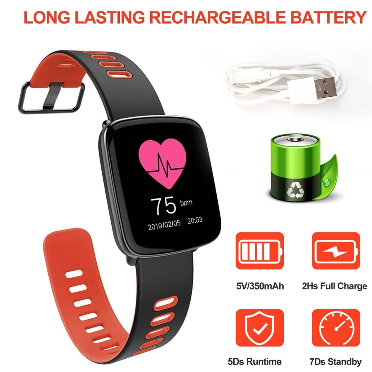 Smartwatch Fitness Tracker with Heart Rate Monitor Smart Watches - Tophatter Daily Deals