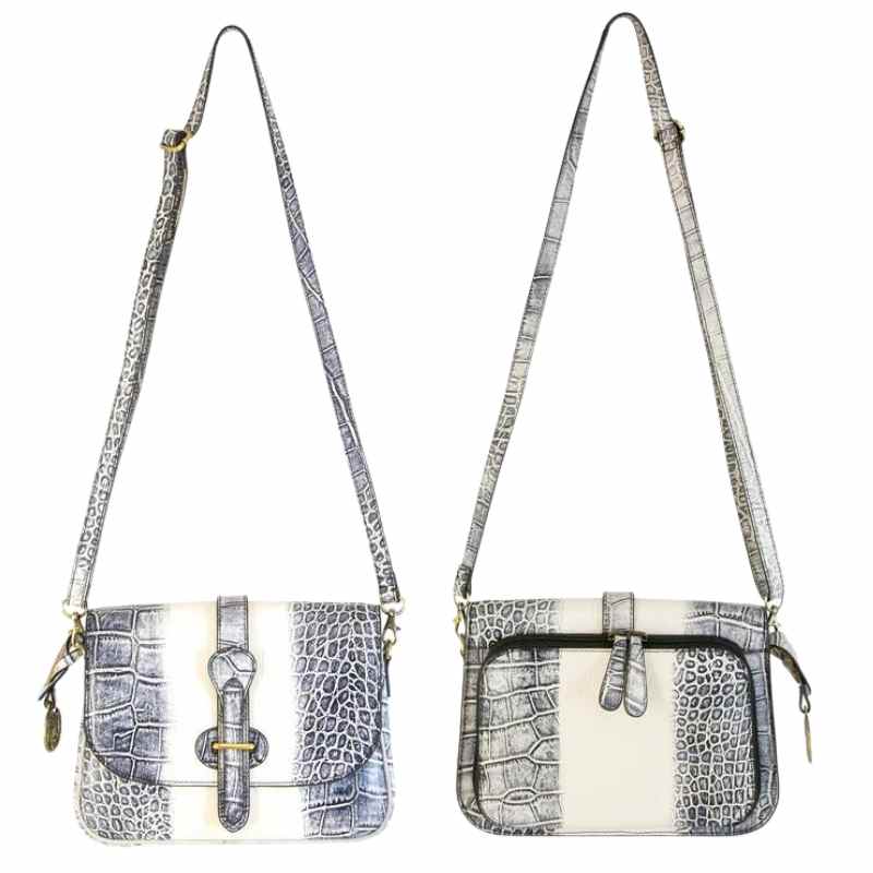 Smith & Wesson® Croc Crossbody Concealed Carry Handbag Black White Handgun Purses - Tophatter Daily Deals