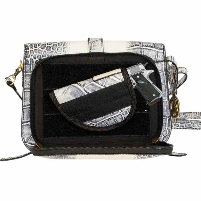 Smith & Wesson® Croc Crossbody Concealed Carry Handbag Handgun Purses - Tophatter Daily Deals