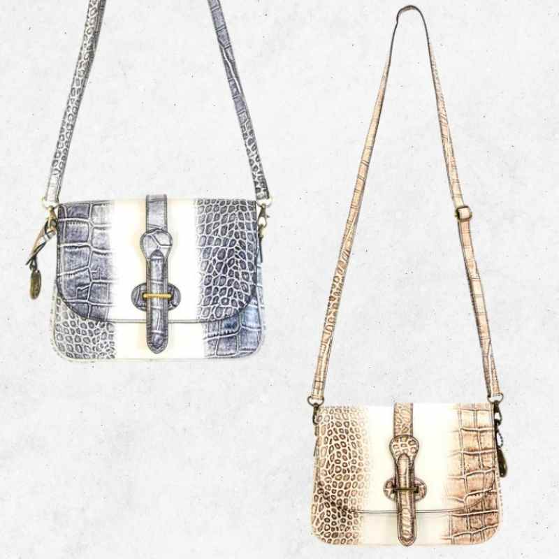 Smith & Wesson® Croc Crossbody Concealed Carry Handbag Handgun Purses - Tophatter Daily Deals