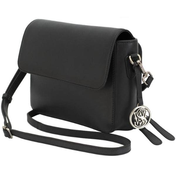 Smith & Wesson Leather Dynamic Crossbody Concealed Carry Handbag Black Handgun Purses - Tophatter Daily Deals
