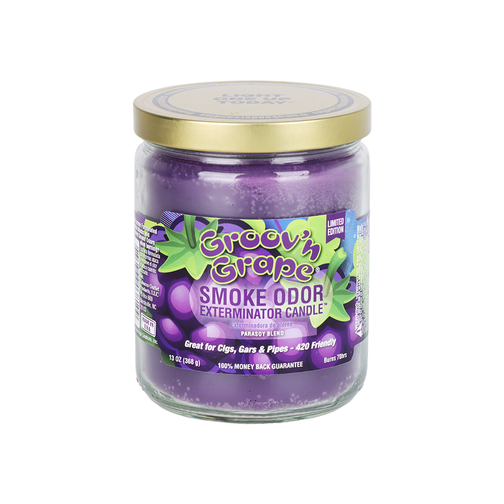 Smoke Odor Exterminator Candle | Groov'n Grape Candles & Wax Melts - Tophatter Daily Deals