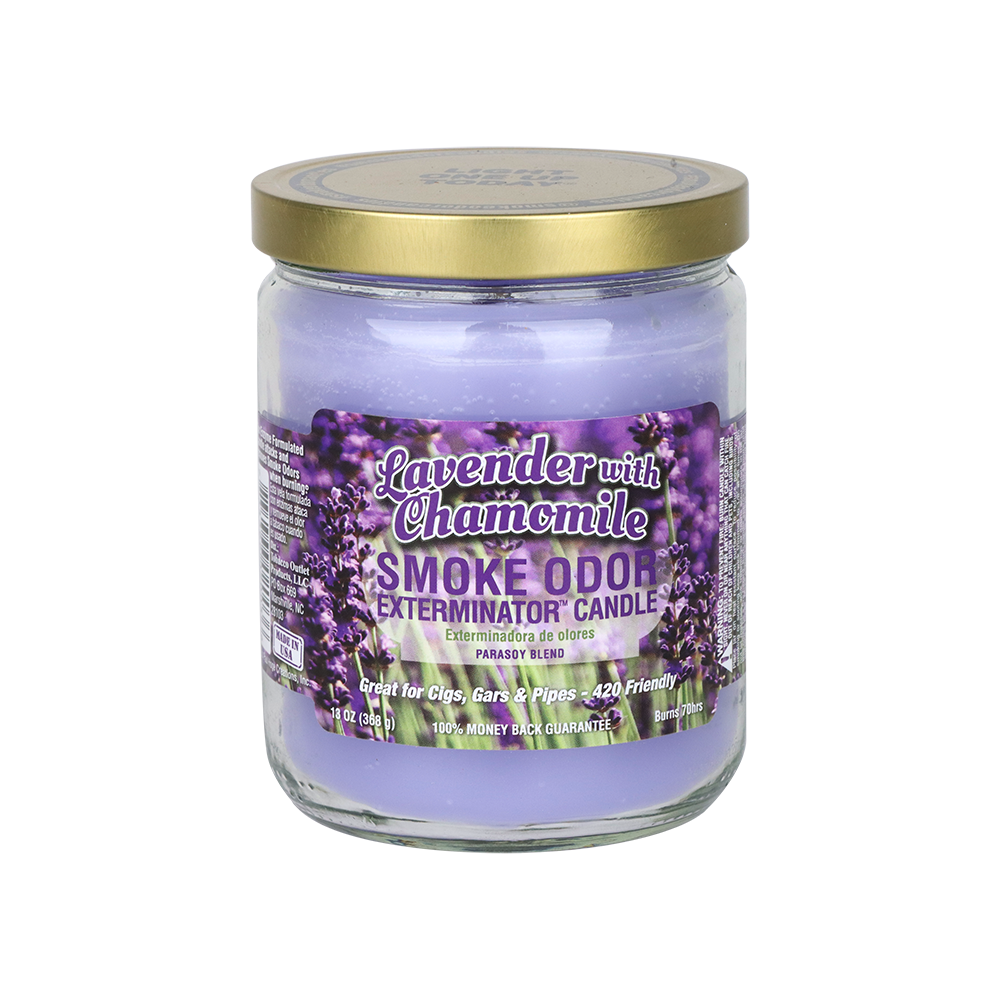 Smoke Odor Exterminator Candle | Lavender & Chamomile Candles & Wax Melts - Tophatter Daily Deals