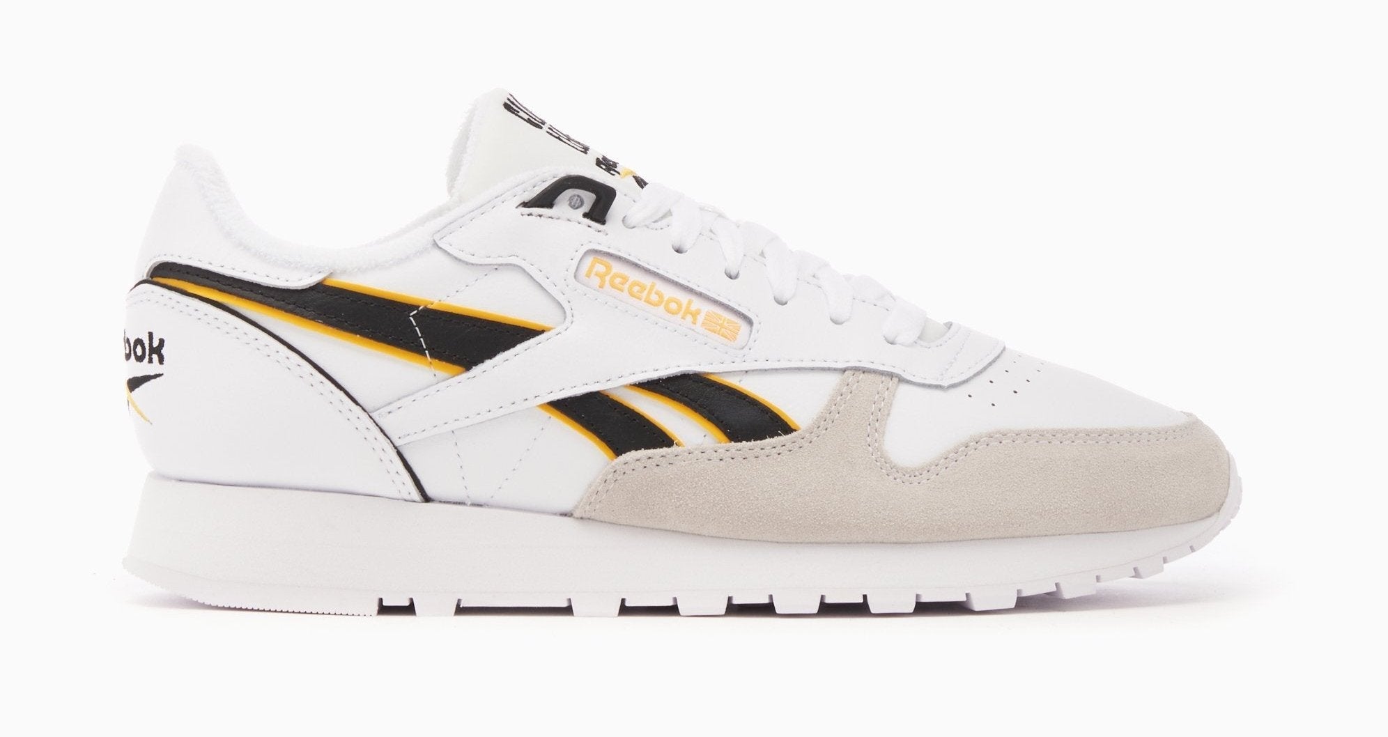 Reebok Men's Classic Leather Shoes - Ftwwht/Black/Alwyel Ftwwht Black Alwyel Footwear - Tophatter Daily Deals