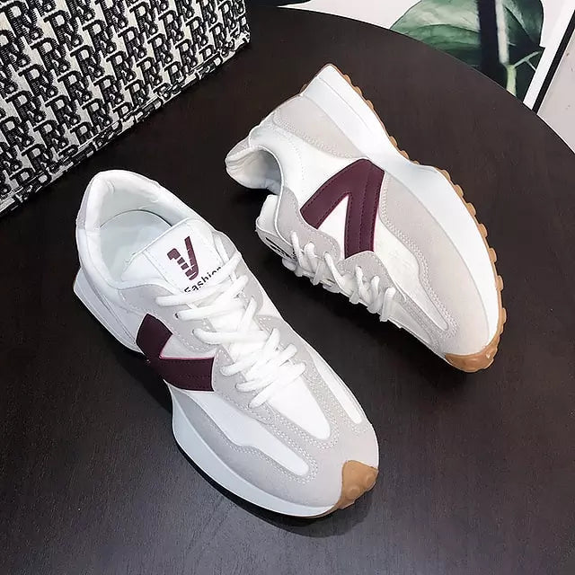 Sneakers Women V Shape White Sports Shoes Red Women Sneakers - Tophatter Daily Deals