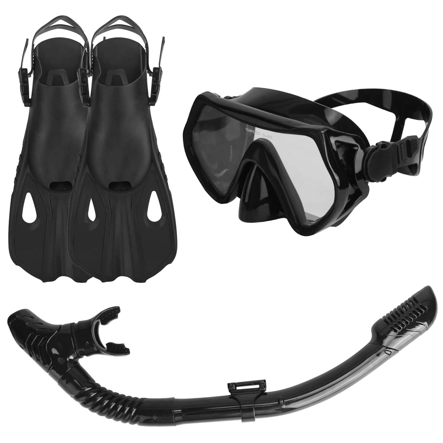 Snorkling Gear Mask Fin Set with Adjustable Swim Fins Outdoor Recreation - Tophatter Daily Deals