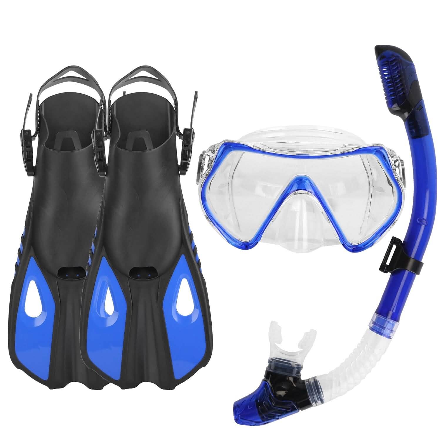 Snorkling Gear Mask Fin Set with Adjustable Swim Fins Outdoor Recreation - Tophatter Daily Deals
