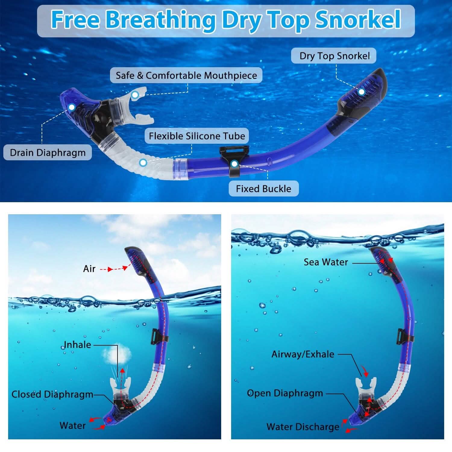 Snorkling Gear Mask Fin Set with Adjustable Swim Fins Outdoor Recreation - Tophatter Daily Deals