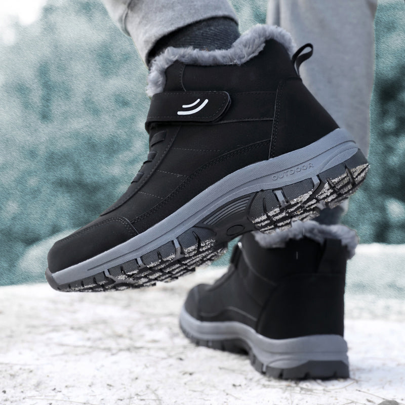 Snow Boots Casual Non-slip Warm Men Shoes Black Boots - Tophatter Daily Deals