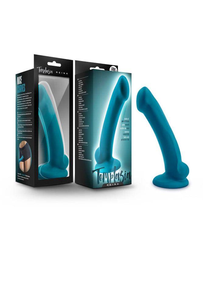 Blush Novelties - Temptasia - Reina - Curved Dildo - Teal Sex Toy - Tophatter Daily Deals