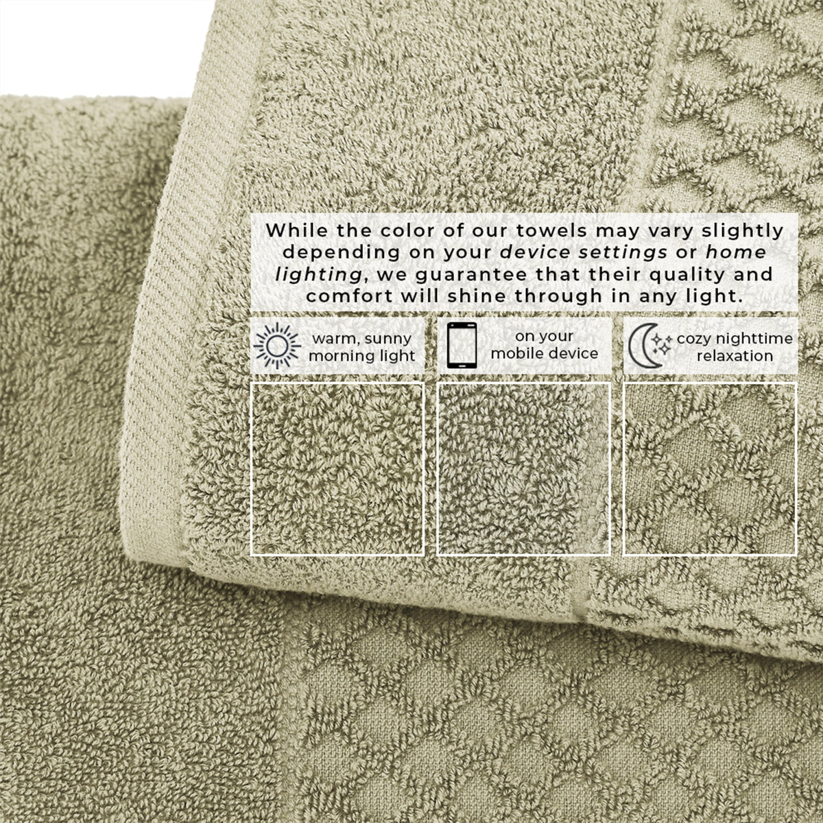 Cotton Diamond Waffle Weave Bath Towel Set - Grayson Collection Bath - Tophatter Daily Deals