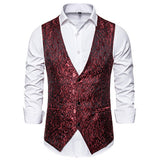 Fashion Men Business Social Wedding Party Dress Suit Vest Red Men Blazer - Tophatter Daily Deals