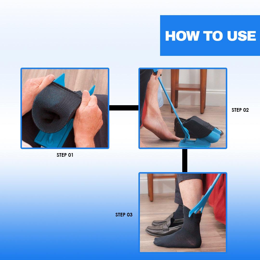 Sock Aid For Disabled - Sock Wearing Aid Easy Put on and Off Dressing Mobility Disability Kit Personal Care - Tophatter Daily Deals