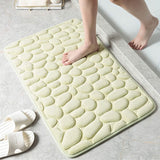 Soft Memory Foam Non Slip Cobblestone Embossing Bath Mat Apple Green Bath - Tophatter Daily Deals